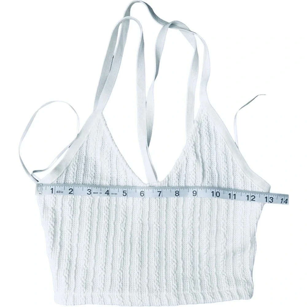 3/$20 ZARA white cable knit halter style strappy crop tank top‎